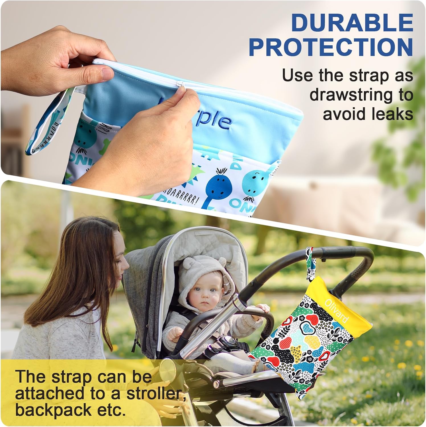 Wetbag Kindergarten Personalisiert Bestickter Nassbeutel für den Kindergarten, Wäschebeutel Kita,Wetbag Personalisiert (Personalisierter Name) – Bild 5