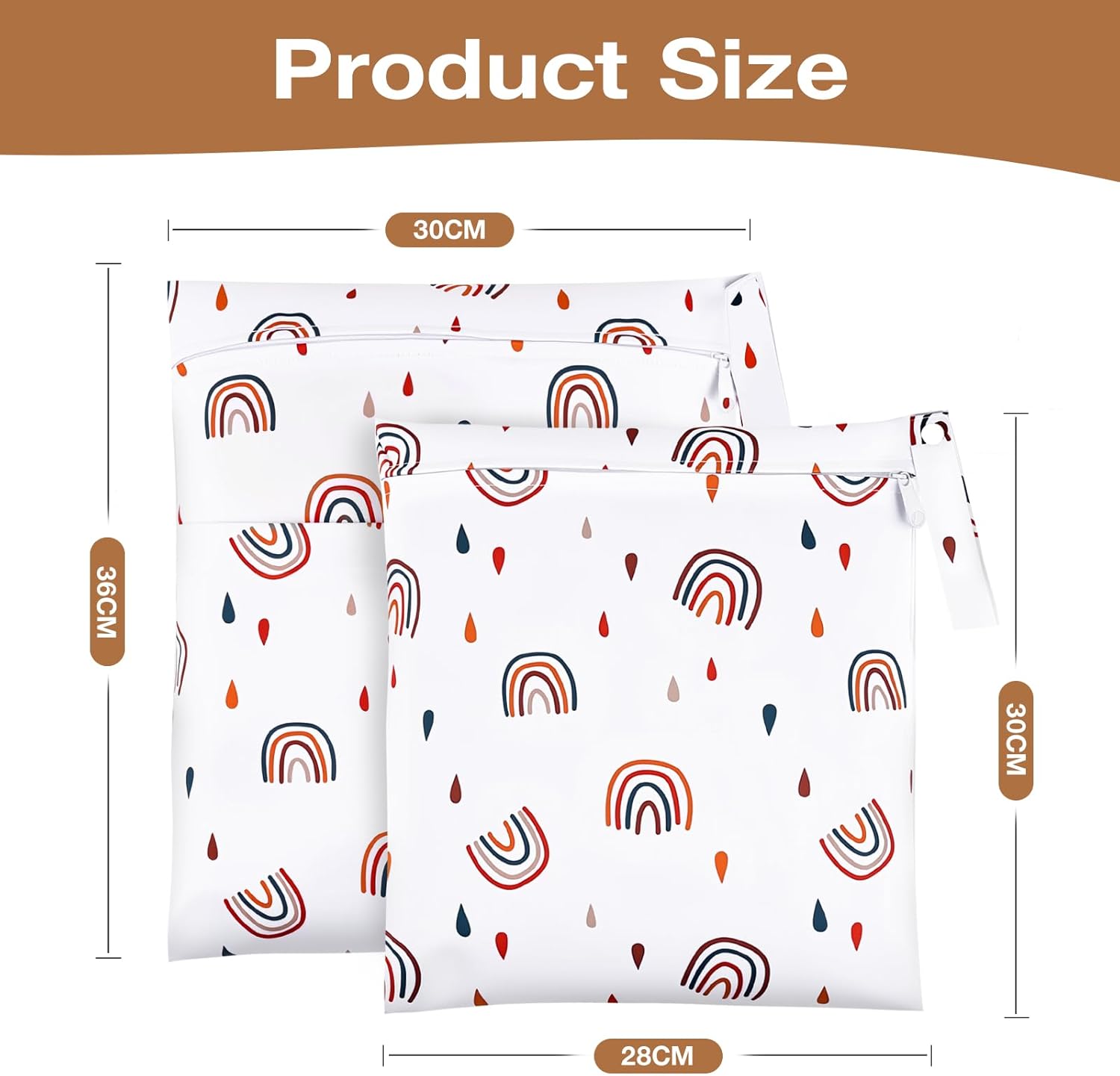 2 Stück Wetbag Kindergarten, Nasstasche Organizer, Schwimmsachen Nassbeutel, Wiederverwendbar Nasse und Trocken Wickeltasche Beutel mit Reißverschluss für Kleinkind Reisen Strand und Pool – Bild 2