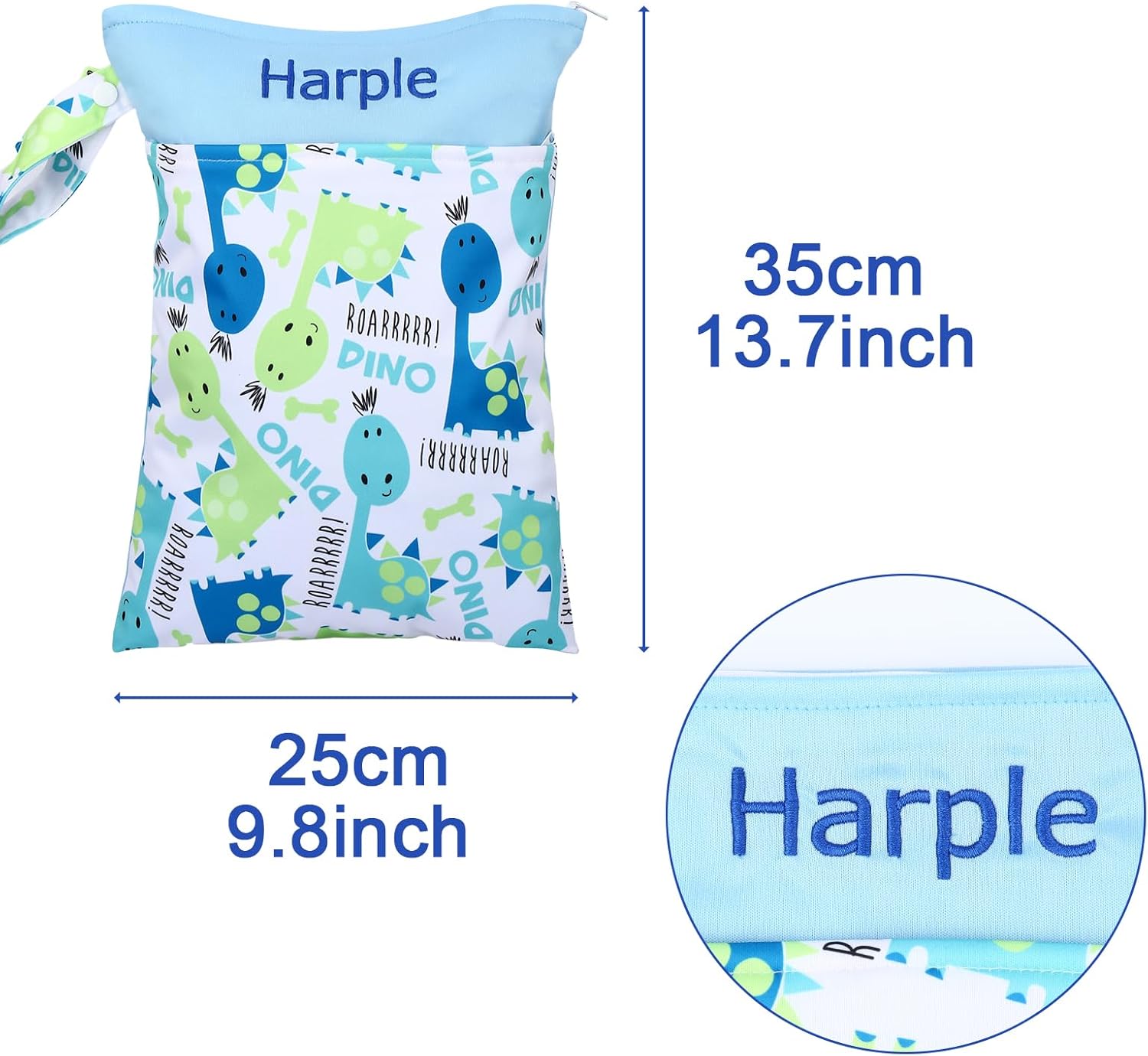 Wetbag Kindergarten Personalisiert Bestickter Nassbeutel für den Kindergarten, Wäschebeutel Kita,Wetbag Personalisiert (Personalisierter Name) – Bild 2