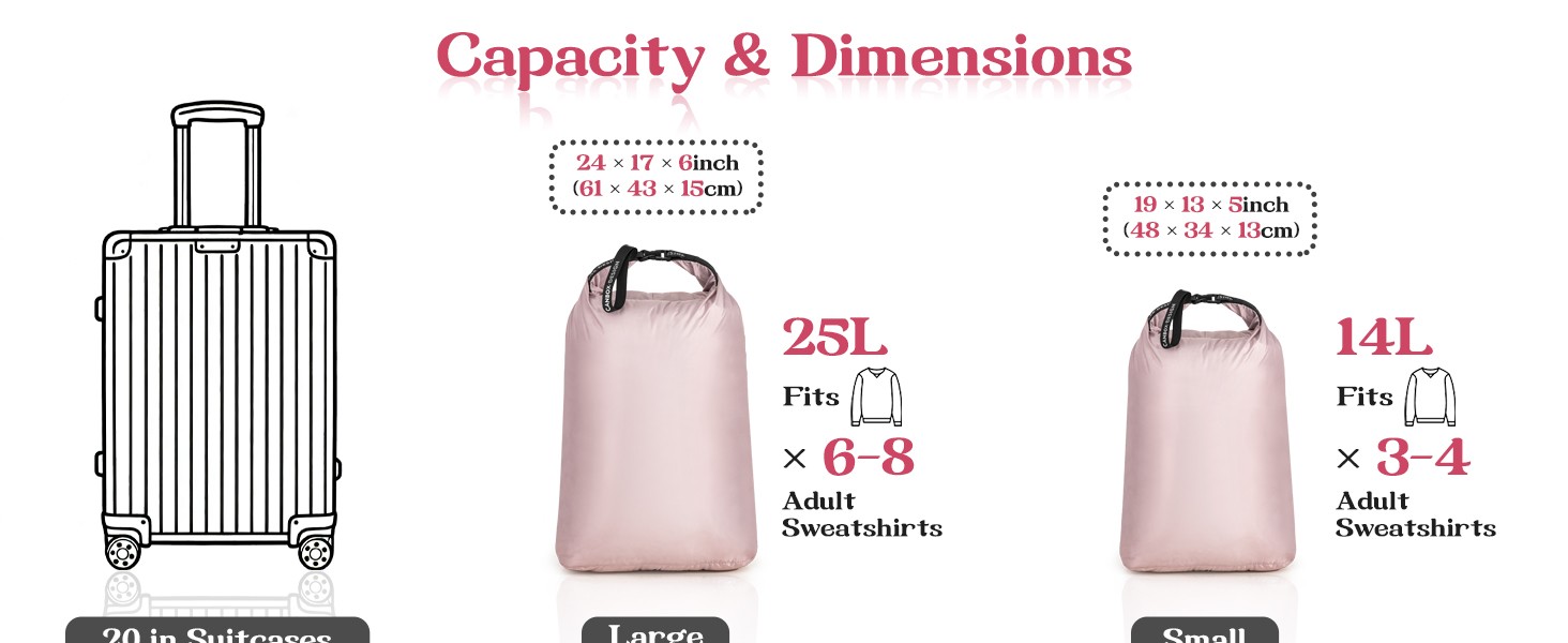 1774116030 312 2 Stueck Reisewaeschesack Wasserdichter Nassbeutel Nylon Waeschesaecke Compression Reise Organizer f