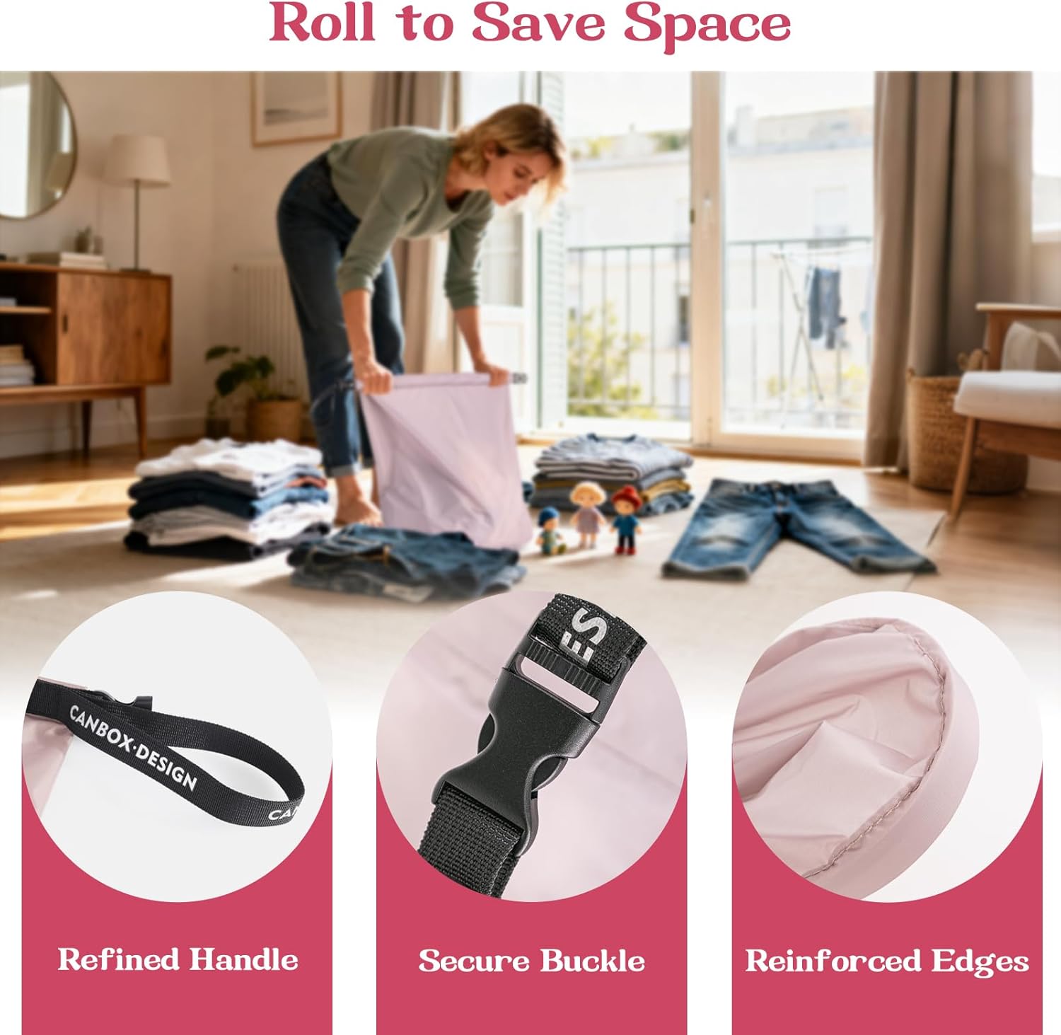 2 Stück Reisewäschesack, Wasserdichter Nassbeutel, Nylon Wäschesäcke, Compression Reise-Organizer for Schwimmen Yoga Badeanzug Workout, Strandtücher, Windeln – Bild 4