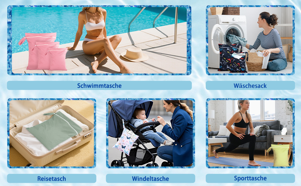 1774803627 773 3 Stueck Nassbeutel Gross Mittel Klein Wetbag WaeSchebeutel Reise Wasserfester