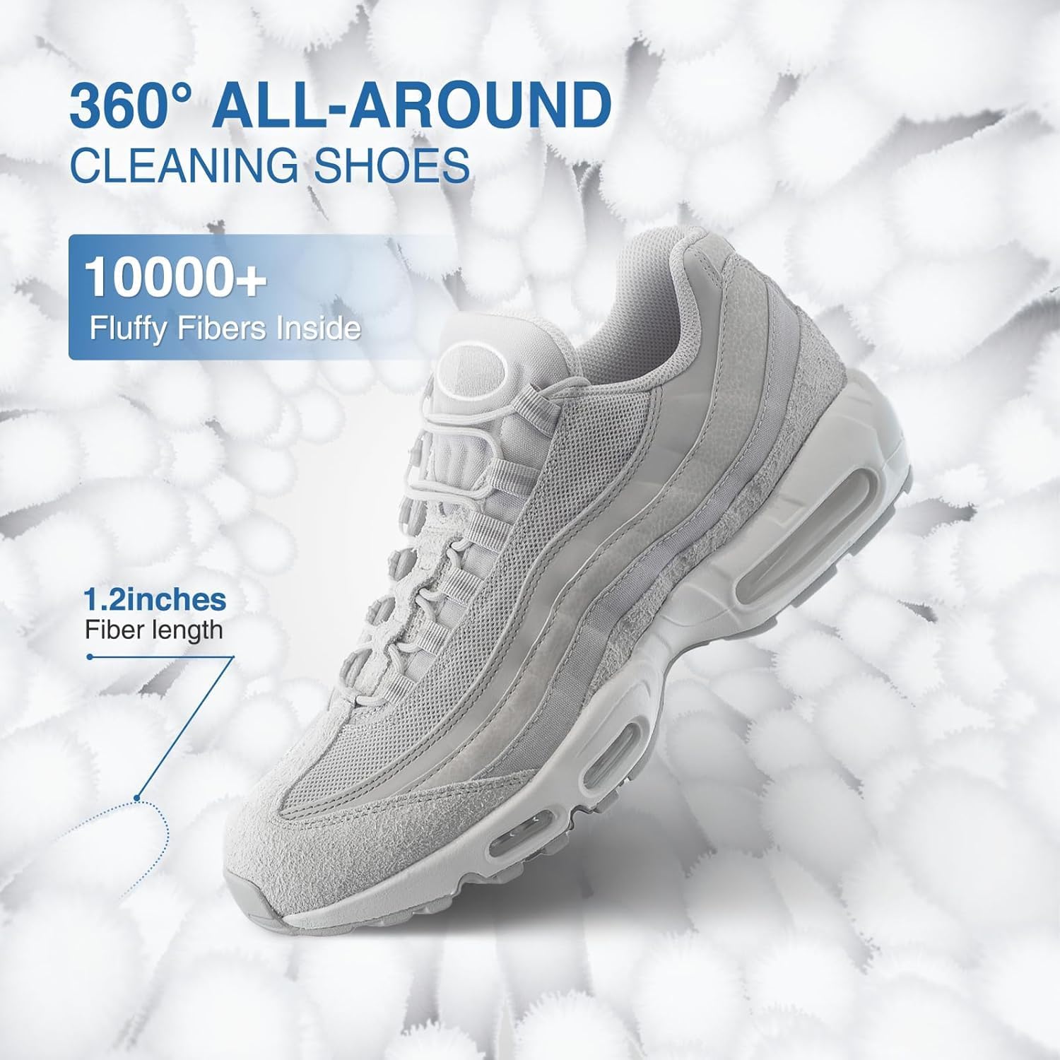 2Pcs Schuhe Waschbeutel, Schuhwaschbeutel Waschmaschine mit Verstellbare Schuhspanner, Wäschesack Schuhe mit Verstecktem Reißverschluss, Wiederverwendbarer Wäschenetz für Sneaker, Weiß – Bild 2