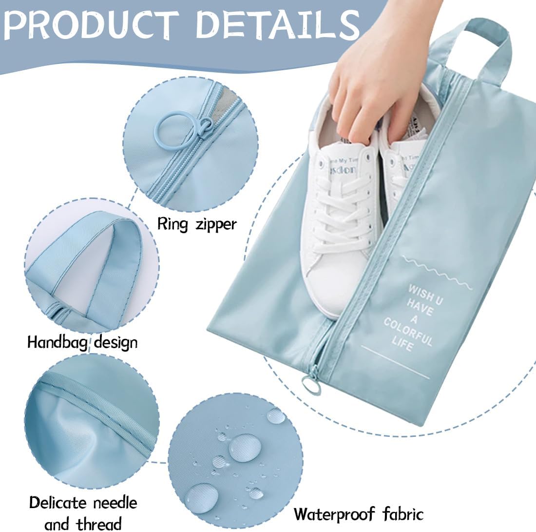 2er Schuhtasche, Wasserfeste Schuhbeutel Reise, Schmutzabweisender Schuhsack, Schuhorganizer Mit Reißverschluss, Haushaltsartikel Aufbewahrung,Kosmetik Aufbewahrung,Reisezubehör, Koffer Gepäck – Bild 3