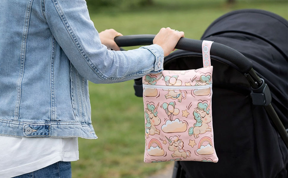 1779037228 944 Wetbag Kindergarten 2 Stueck Nasstasche Rosa Einhorn Wasserdichter Tragbar Beutel