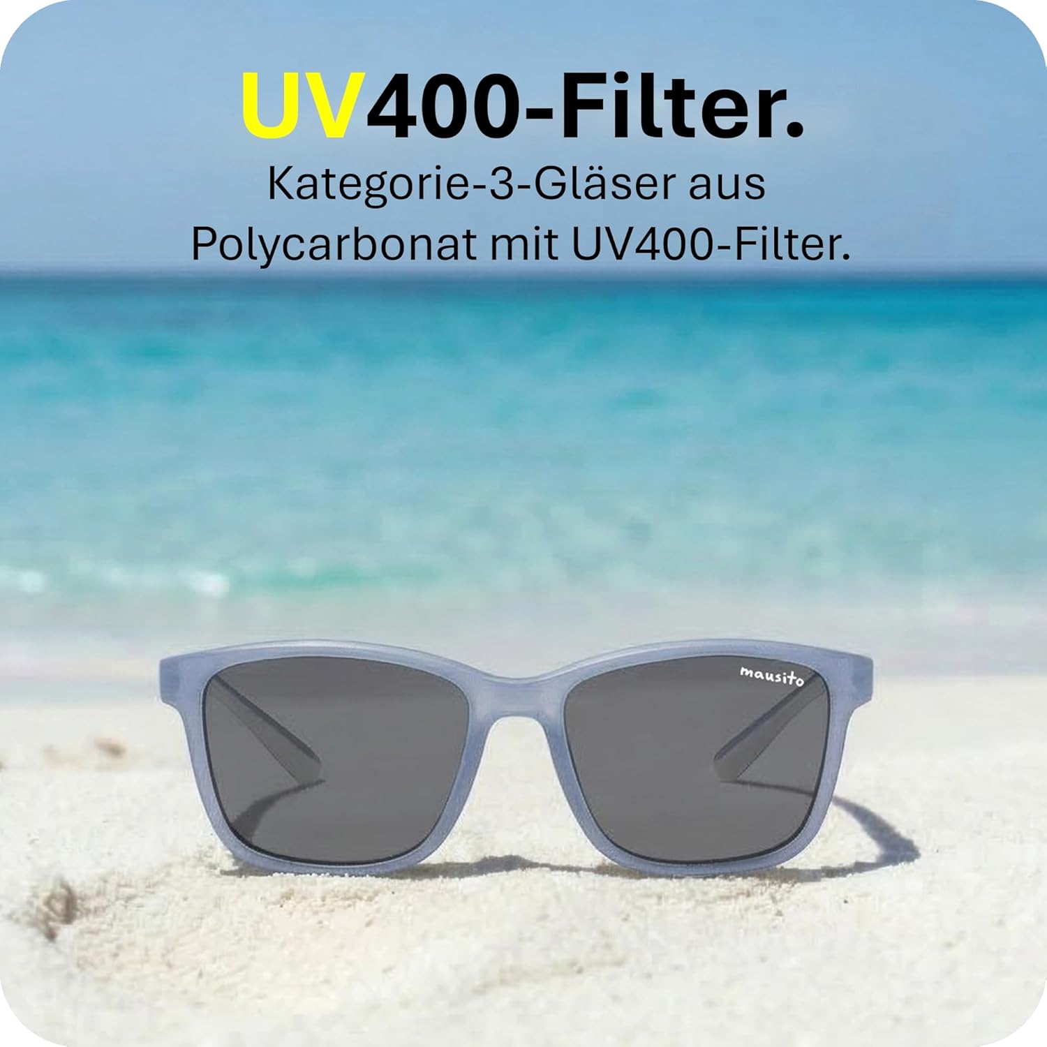 Mausito Sonnenbrille Kinder (3-6/6-9/9-14 Jahre) UV400 & Kategorie 3 Gläser | Flexible & leichte Bügel aus TPEE & Polycarbonat | Europäisches Design – Bild 3