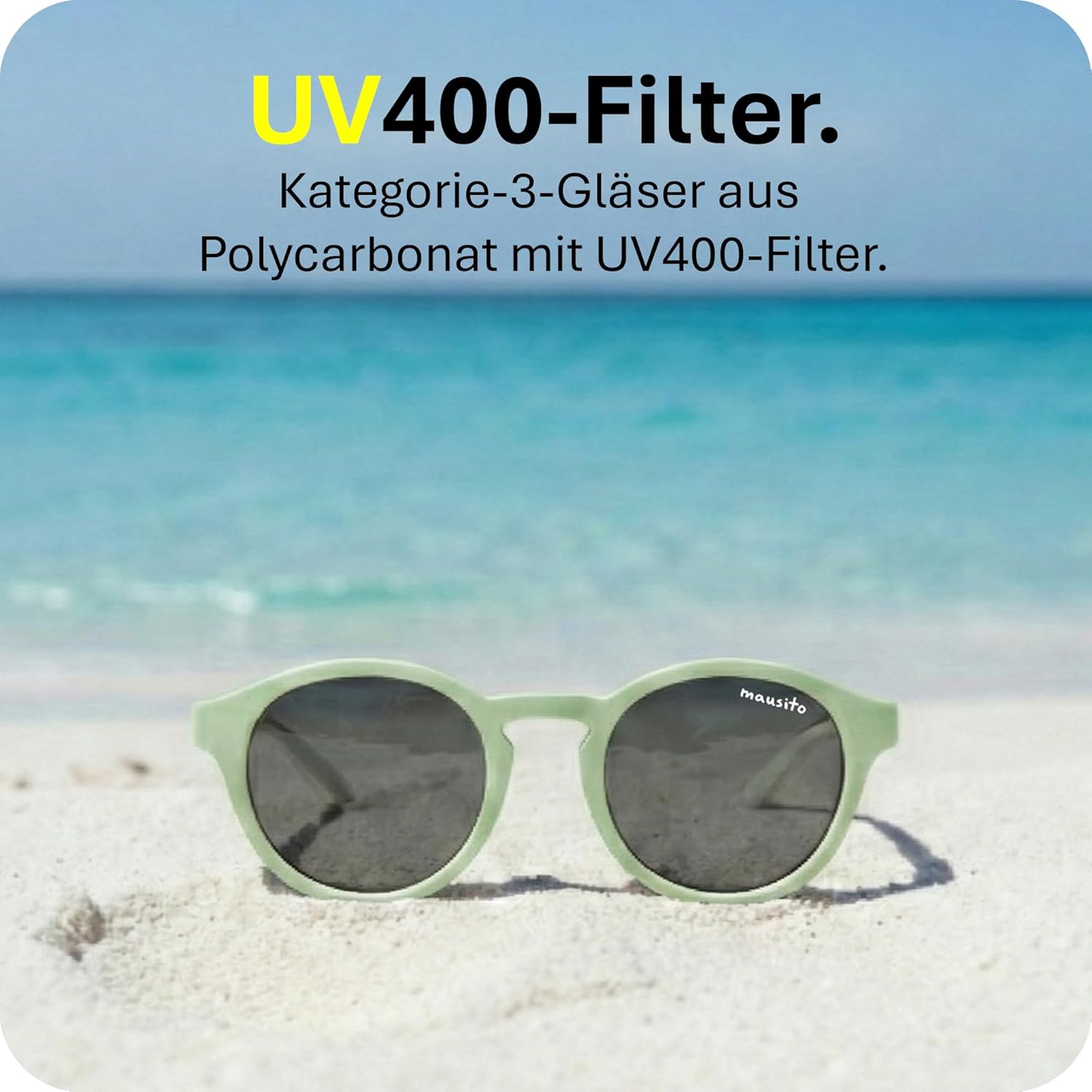 Mausito Sonnenbrille Kinder (3-6 & 6-9 Jahre) UV400 & Kategorie 3 Gläser | Flexible Bügel aus TPEE & Polycarbonat | Europäisches Design – Bild 3