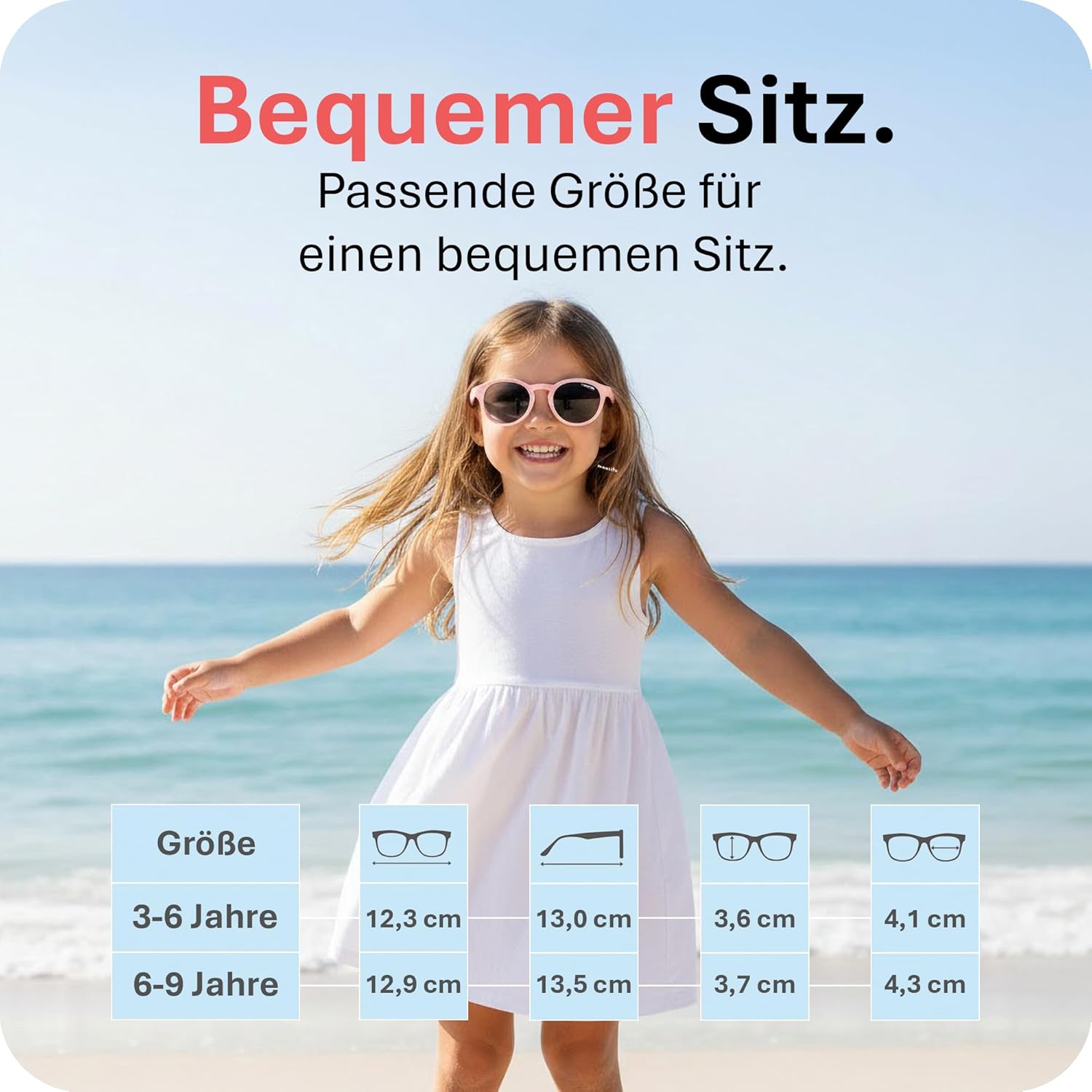 Mausito Sonnenbrille Kinder (3-6 & 6-9 Jahre) UV400 & Kategorie 3 Gläser | Flexible Bügel aus TPEE & Polycarbonat | Europäisches Design – Bild 5