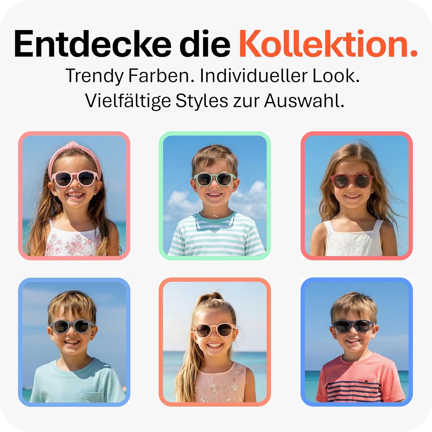 Mausito Sonnenbrille Kinder (3-6 & 6-9 Jahre) UV400 & Kategorie 3 Gläser | Flexible Bügel aus TPEE & Polycarbonat | Europäisches Design – Bild 6