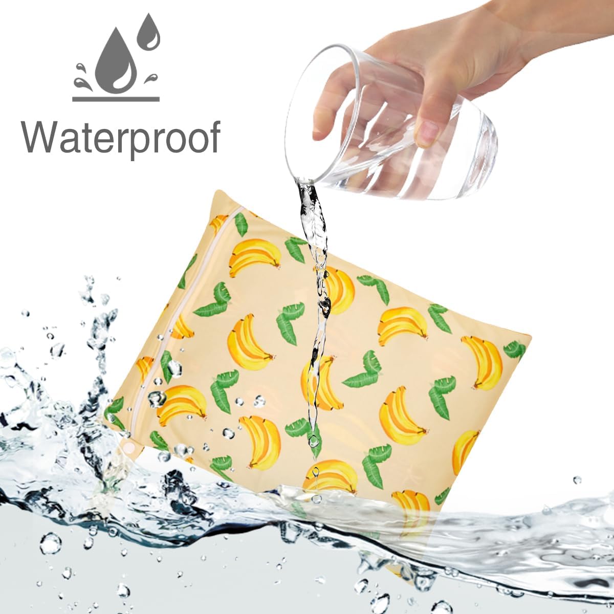 2 Stück Nassbeutel, Wasserdicht Wäschesack 40 X 30 cm, Nasstasche Schwimmsachen,Wiederverwendbarer Reise Nasssack Mit Reißverschluss für Schmutzige, Strandtücher, Windeln – Bild 3