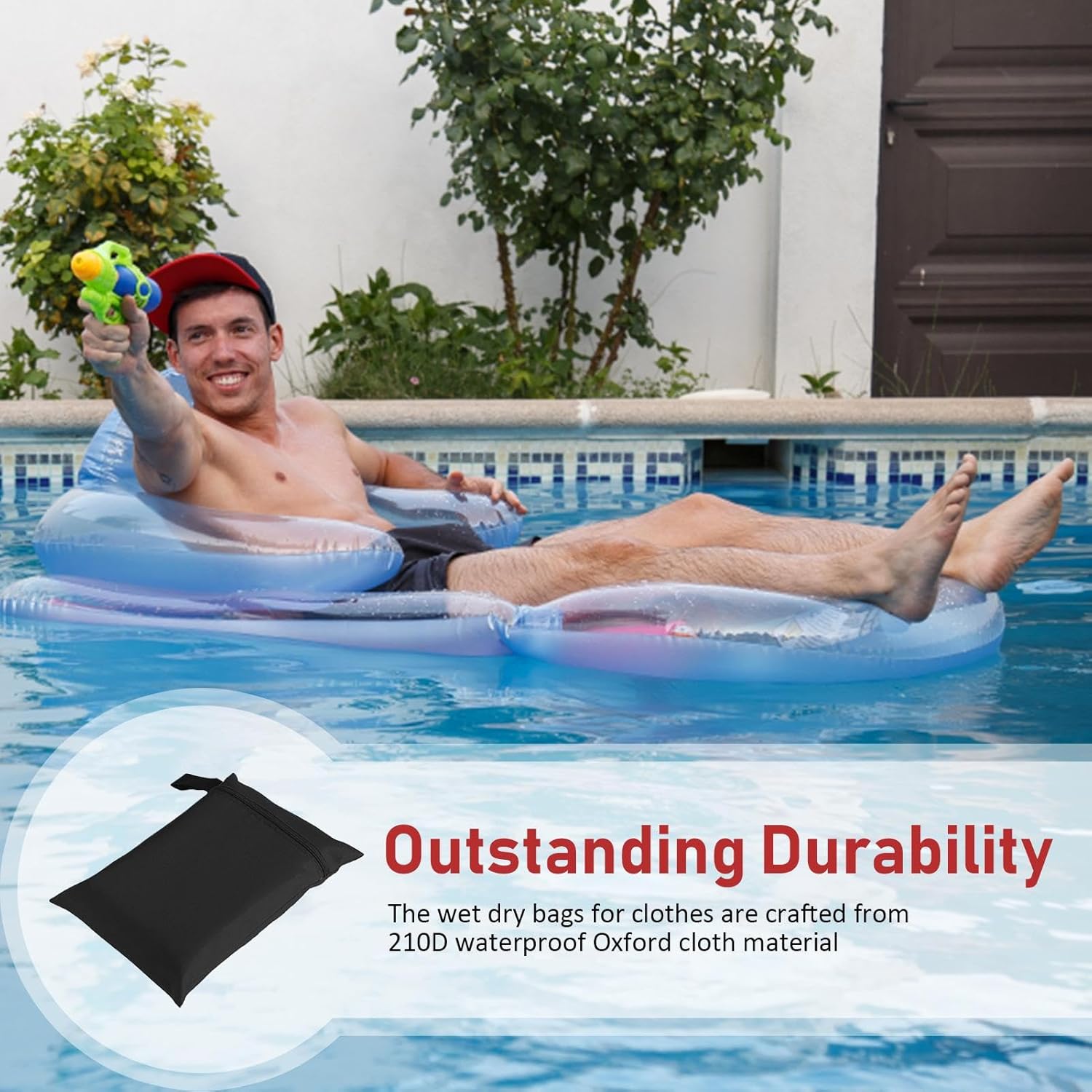 -Nasstasche, wasserdichte -Organizer-Tasche, wiederverwendbar, mit Reißverschluss, für Schwimmen, Camping, Reisen, Pflege, Mutter, Zuhause – Bild 4