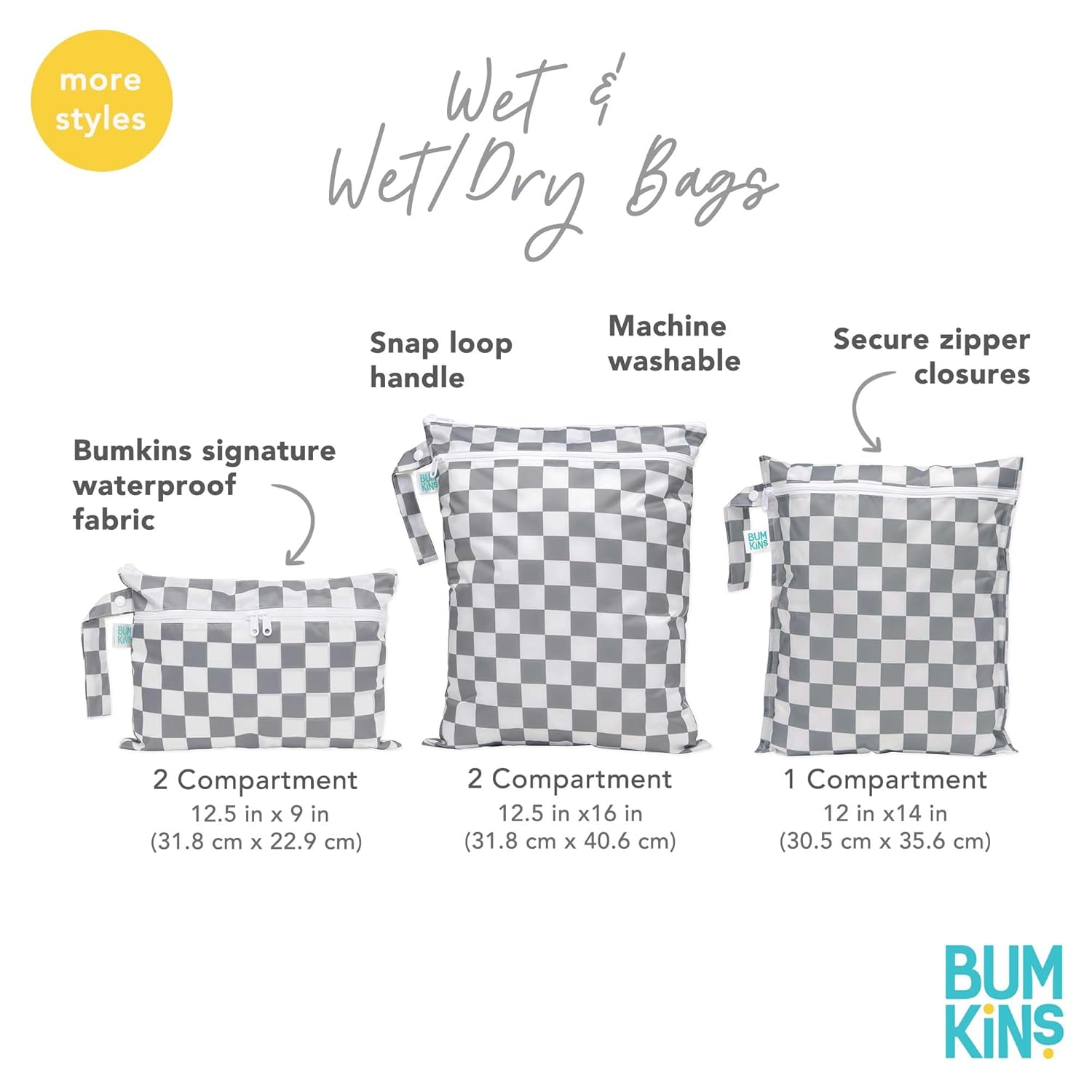 Bumkins Camp Gear wasserdichte Nasstasche, waschbar, wiederverwendbar für Reisen, Strand, Pool, Kinderwagen, Windeln, schmutzige Sportkleidung, nasse Badeanzüge, Toilettenartikel, 30,5 x 35,6 cm – Bild 6
