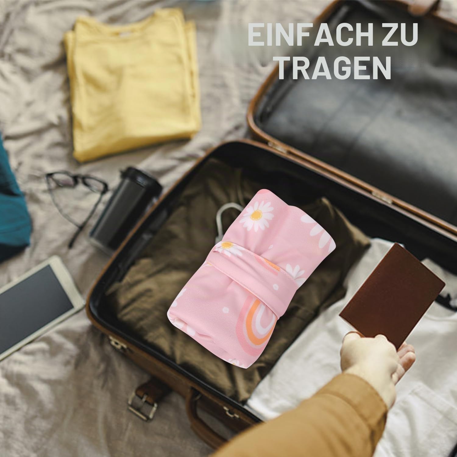 2 x Stoffwindelbeutel, wasserdicht, wiederverwendbar, mit 2 Reißverschlusstaschen und Griff, waschbare Wäschesäcke für Baby- und Erwachsenen-Kleidung, Reisen, Strand, Pool, Kita, Yoga, – Bild 6