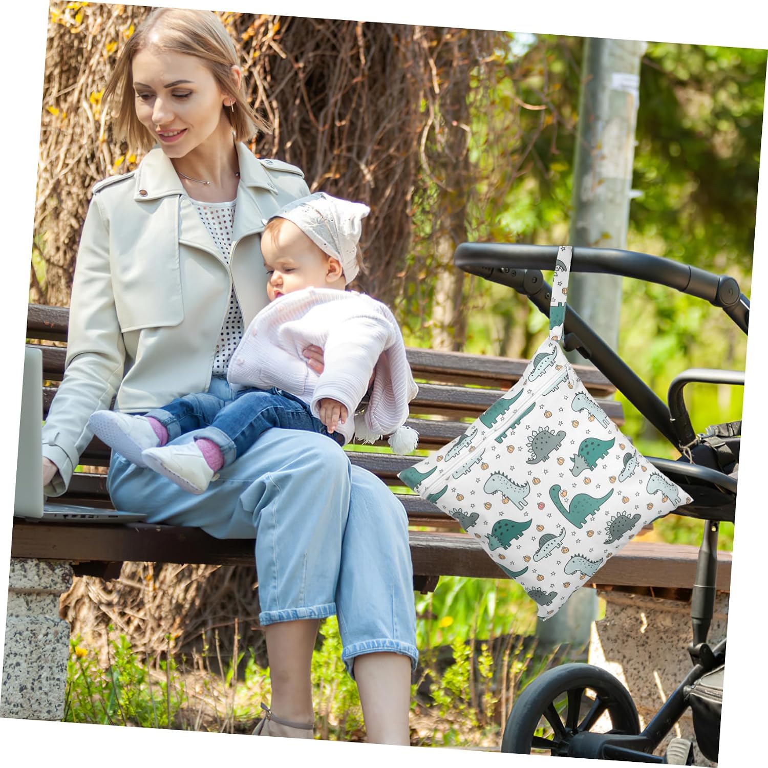 Garneck 2 Stück Wickeltasche Wickeltaschen für Babys Wickeltasche für Jungen Polyester – Bild 2