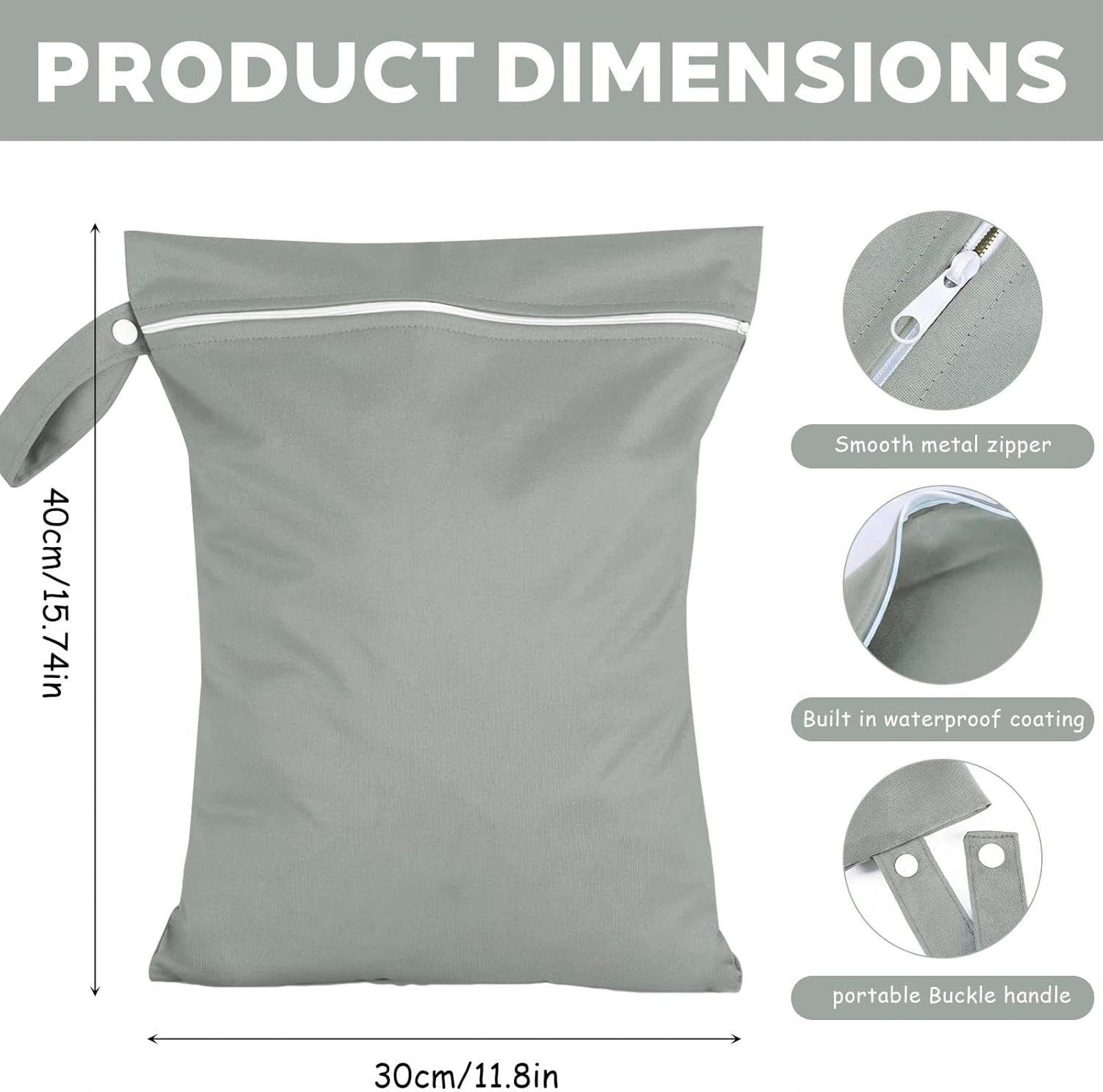 2 Stück Nassbeutel 40 x 30 cm Wetbag Wasserdicht Nasstasche Schwimmsachen mit Reißverschluss Wet Bag Schwimmen Reise Nasssack Beutel für Nasse Badesachen Badeanzüge Strandtücher – Bild 2