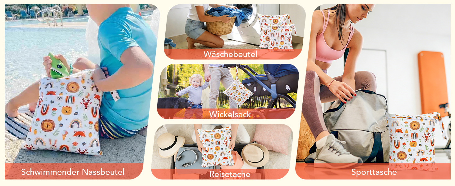 1786122020 58 Yoassi 3 Stueck Nassbeutel Waeschebeutel Reise Wetbag Nasstasche Waeschesack Wiederverwendbarer