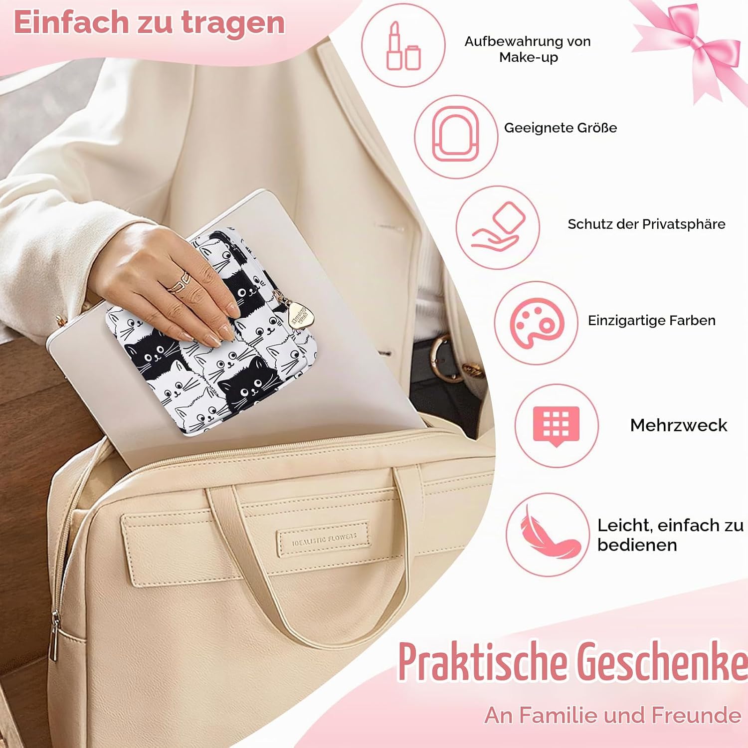 1 Stück Damenbinden Tasche Perioden Tasche Klein Kosmetiktasche für Mädchen Tampon Aufbewahrung Unterwegs Kleines Täschchen Mit Reißverschluss Wetbag Klein – Bild 7