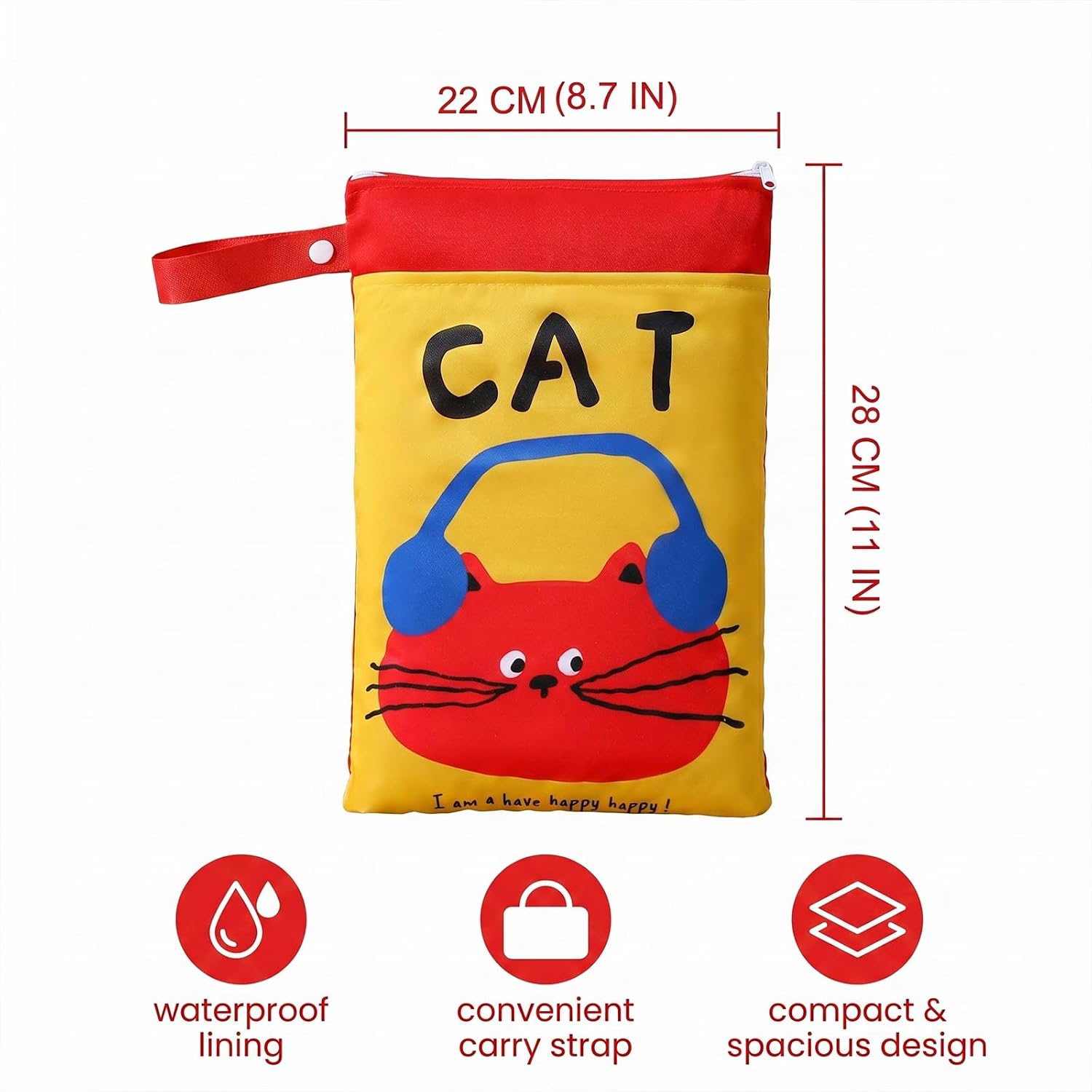 2er Set Windeltaschen für Unterwegs - Geschenke für Werdende Mütter & Schwangere - Mama Kram Baby Kram Tasche Wasserdicht - Wetbag 24x35cm mit Katze & Hund Muster für Babyparty & Geburt – Bild 5