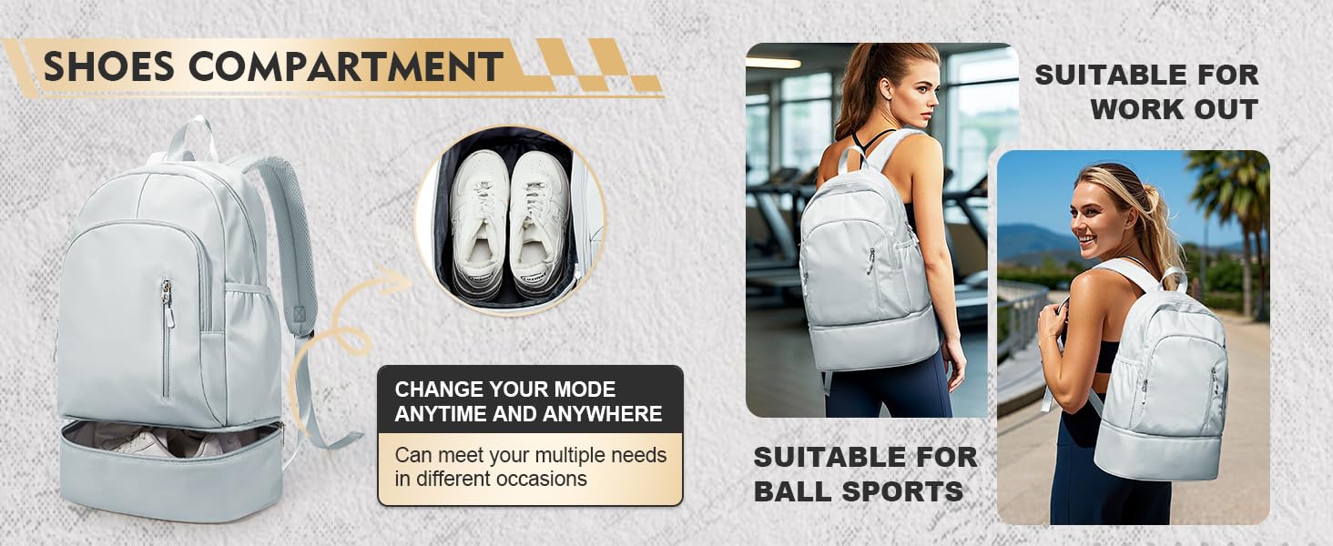 1788195665 671 Gym Rucksack damen Sportrucksack mit Schuhfach und NasstascheWasserdichter Freizeitrucksack Sportruc