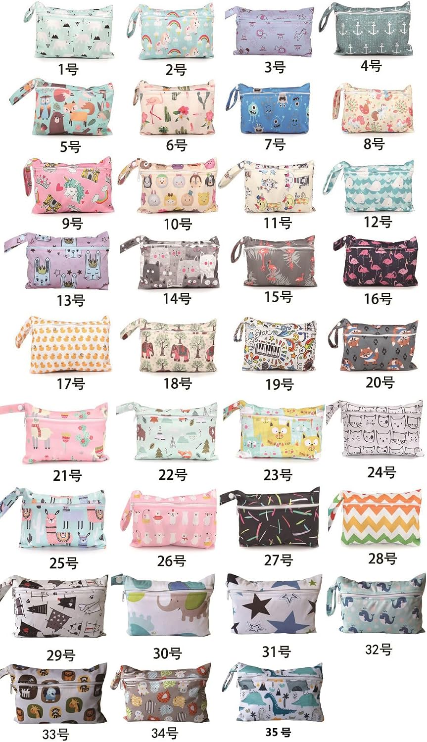Stoffwindeln Nasstaschen 1Pcs Mini Windeltaschen Wickeltasche Nasstaschen Nasse und Trocken Wickeltasche Wetbag mit Reißverschluss Wiederverwendbare für Kindergarten Baby Reisen Unterwegs – Bild 2